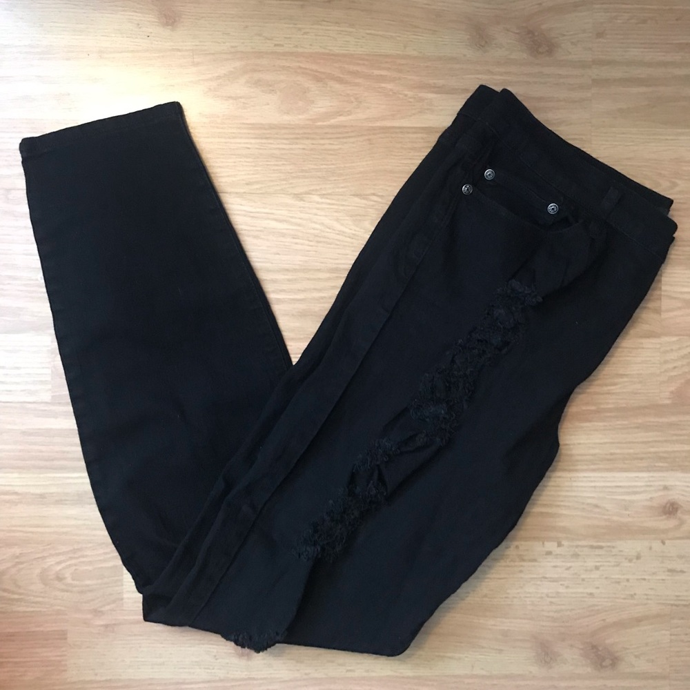 Black Distressed Ripped Skinny Jeans